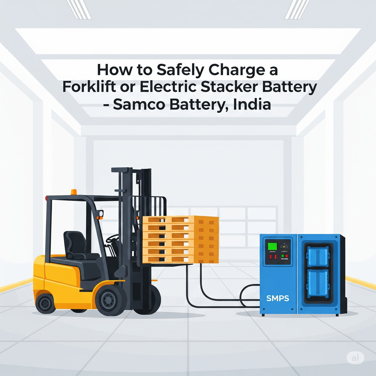How to safely charge electric stacker and forklift batteries in India