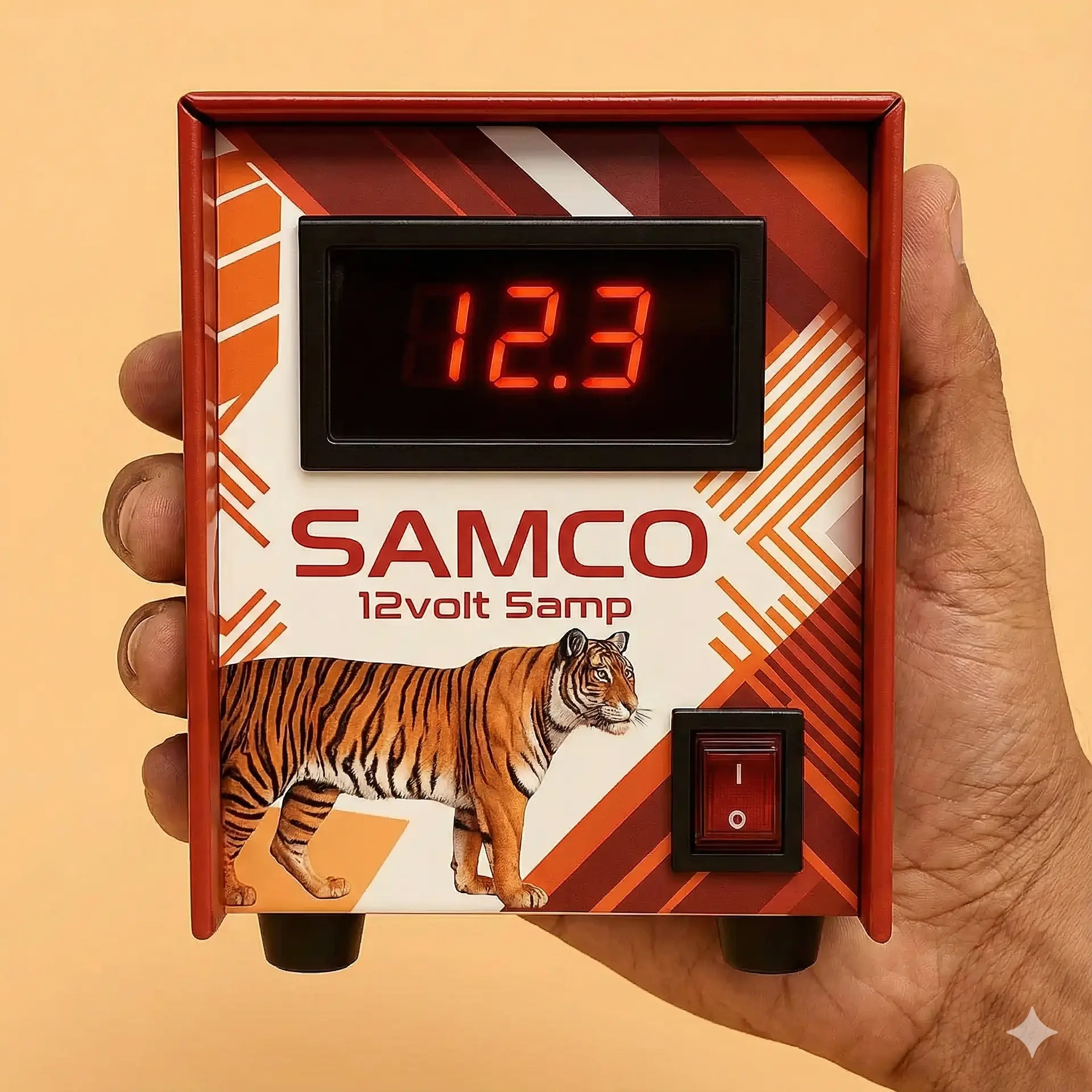 5A automatic battery charger 12V with digital voltage meter (live reading), taper charging and trickle mode