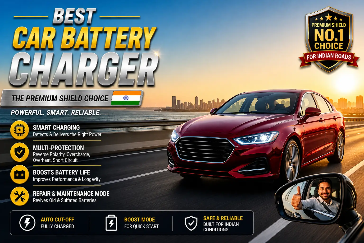 Best car battery charger India – smart charger for cars, SUVs and 12V batteries